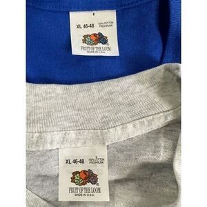 VTG Bundle‎ of 2 Fruit Of The Loom Shirt Mens XL Grey Blue Single Stitch USA NEW